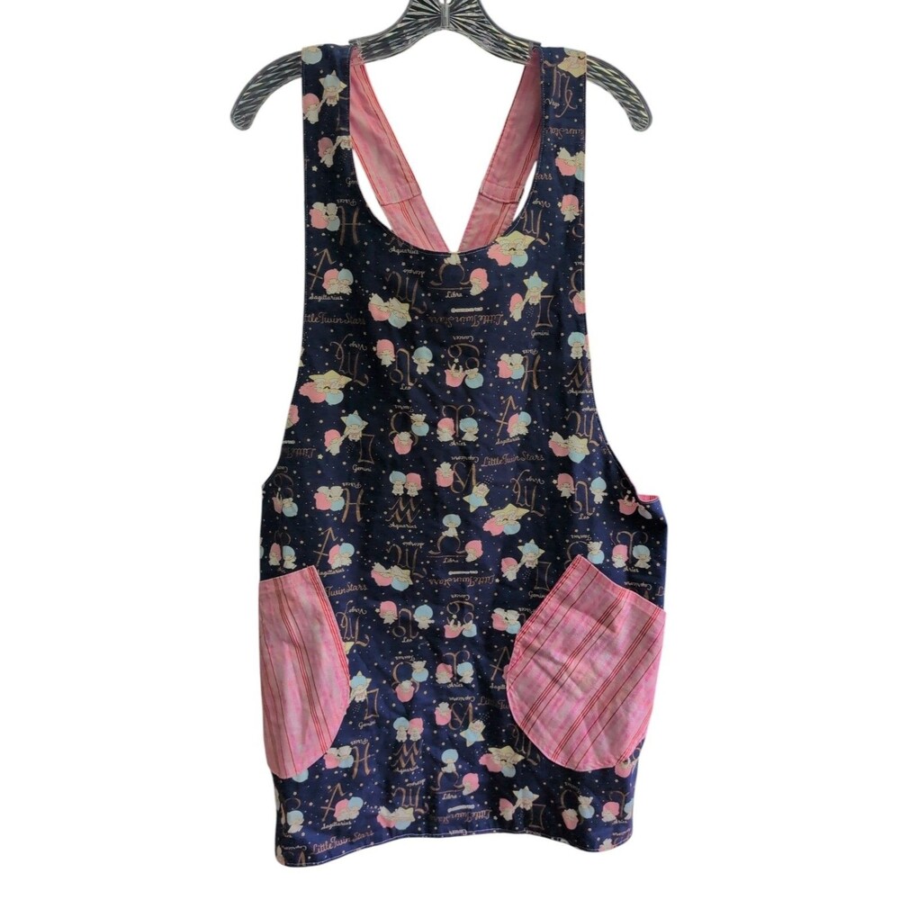 Vintage Sanrio Little Twin Stars Kiki Lala Zodiac Reversible Apron Pinafore Rare
